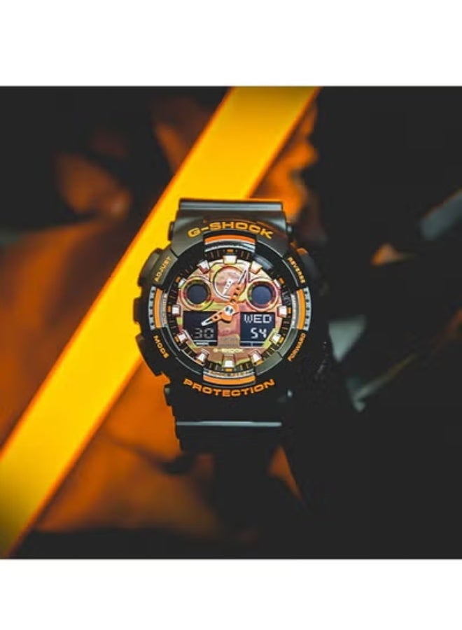 شوك ساعة كاسيو رجالي جي شوك GA100BR-1A للرجال تناظرية رقمية - Image 3